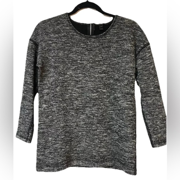NWOT J. Crew Wool Blend Top Grey/black Size XS exposed zipper, wool, preppy - Picture 1 of 6